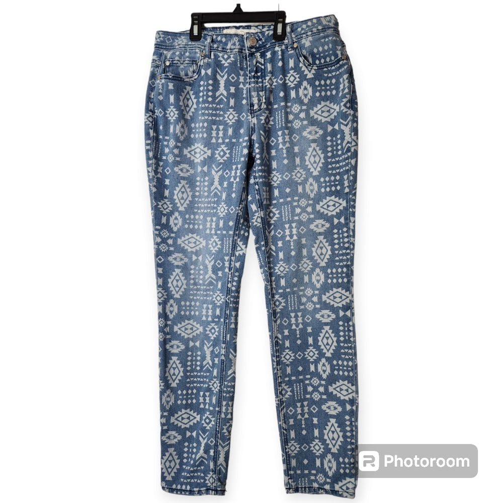 Cato Aztec Print High Rise Jeans size 8